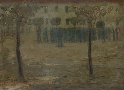 Nel cortile della caserma da Fritz von Uhde