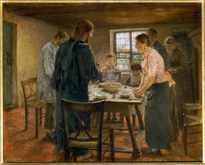 Cristo in casa dei contadini - Le Christ chez les paysans ... da Fritz von Uhde