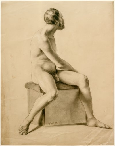Nudo maschile seduto da Fritz von Uhde