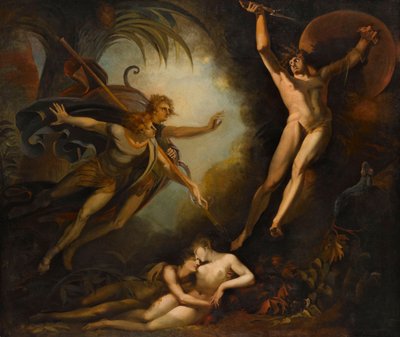 Satana si ritrae, toccato dalla lancia di Ithuriel, 1779 da Füssli