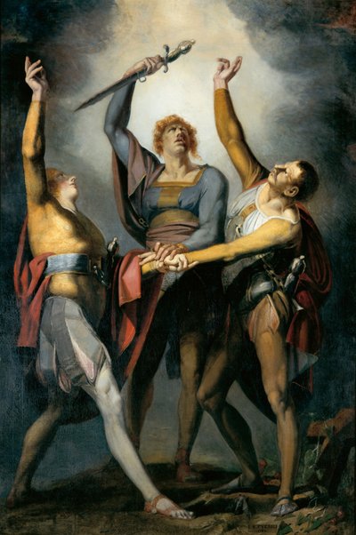I tre confederati nel giuramento sul Rütli, 1779-1781 da Füssli