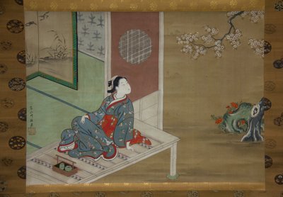 Cortigiana che riposa sulla veranda, XVIII secolo da Furuyama Moromasa