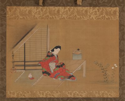 Giovane donna su una veranda, seconda metà del XVII secolo da Furuyama Moroshige