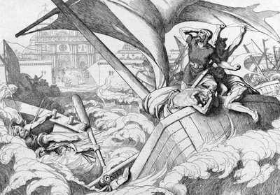 La distruzione della flotta russa a Costantinopoli, prima del 1839 da Fyodor Antonovich Bruni