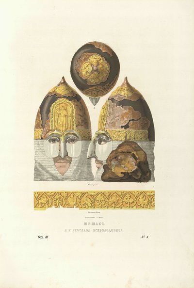 Elmo del Gran Principe Yaroslav II Vsevolodovich, 1840s da Fyodor Grigoryevich Solntsev