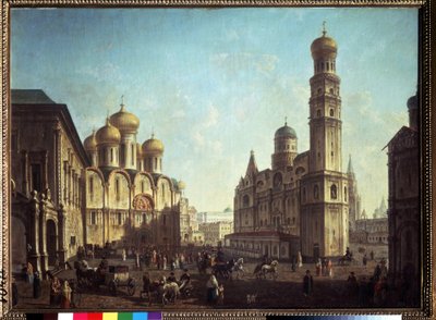 La piazza della cattedrale nel Cremlino di Mosca. Dipinto di Fyodor Yakovlevich Alexeev (1753-1824) da Fyodor Yakovlevich Alexeev