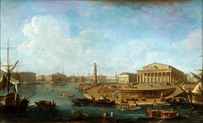 Borsa e Ammiragliato visti dalla Fortezza di Pietro e Paolo, San Pietroburgo, 1810 da Fyodor Yakovlevich Alexeev