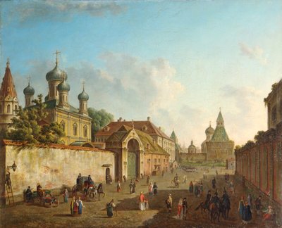 Vista dalla Piazza Lubyanka alla Porta di Vladimir a Mosca, Russia da Fyodor Yakovlevich Alexeev