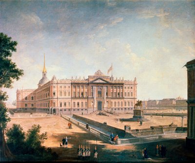Veduta del Palazzo Michael e della Piazza del Connestabile, San Pietroburgo da Fyodor Yakovlevich Alexeev