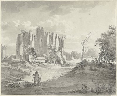 Paesaggio con rudere e alcuni contadini da G.F. Buijs (possibly)