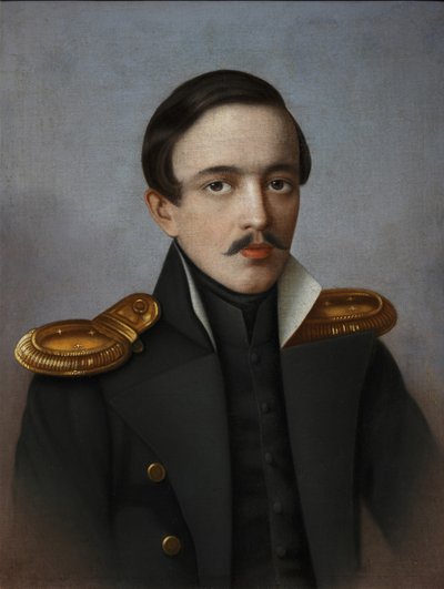 Ritratto del poeta Mikhail Lermontov 1814-1841, 1887 da G.F. Krylov