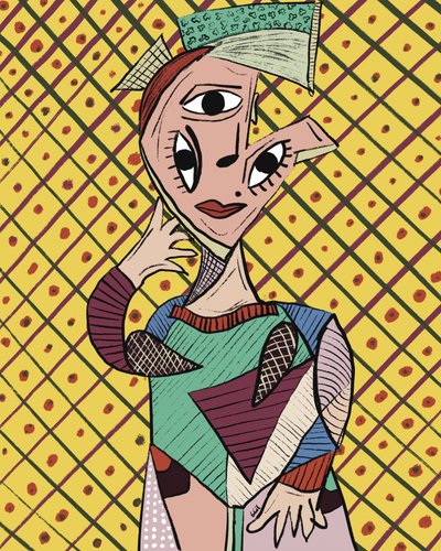Ritratto cubista dai colori vivaci da GIovanna Gil Alves