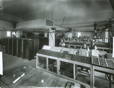 Sala di composizione del New York Evening Post da G.P. Hall und Sohn