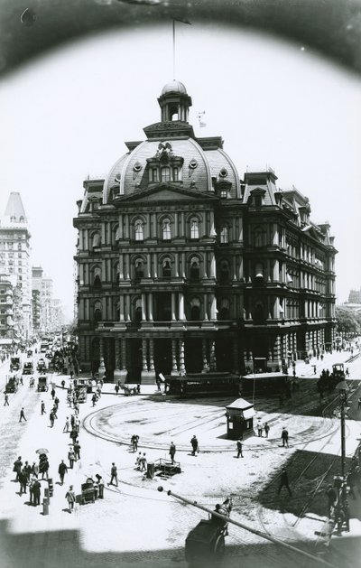 Vecchio ufficio postale, Broadway e Park Row, New York City, c.1900 da G.P. Hall und Sohn