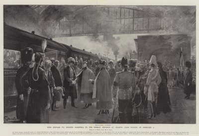 Re Edoardo VII saluta l