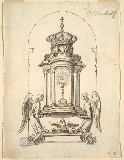 Progetto per una porta del tabernacolo da eseguire in bronzo da G B C