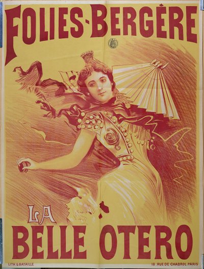 Poster pubblicitario di la Belle Otero al Folies-Bergere, 1894 da G. Bataille