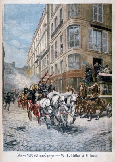 Autopompa in viaggio verso un incendio, Parigi da G. Busson