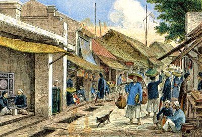 Artigiani in un villaggio annamita, c.1900 (illustrazione) da G. Dascher