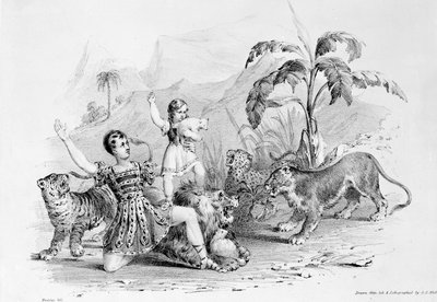 Isaac Van Amburgh che Addomestica un Leone da G. E. Madeley