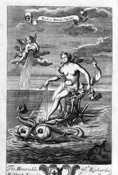 Venere sul suo carro trainato da delfini, illustrazione dal Libro 1 Parte 6 Capitolo 11 di 