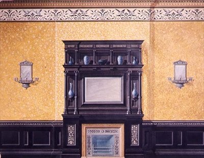 Progetto per il salotto anteriore, No.1 Grosvenor Crescent, Londra, c.1850 da G. Hutchinson