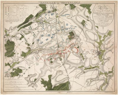 Mappa della Battaglia di Waterloo, 1815 da G. Jacowick