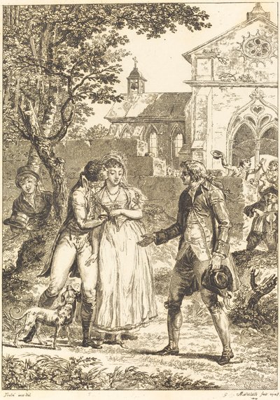 Il bacio restituito: Il bacio prestato da G. Mallesteste after Jacques Louis François Touzé