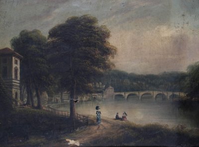 Asgill House da Cholmondeley Walk, Richmond, Surrey, verso Richmond Bridge da G. Suter
