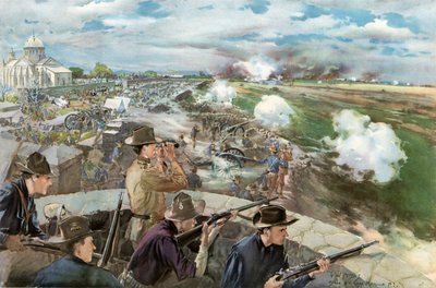 La battaglia prima di Caloocan, 10 febbraio 1899 - Vista dalla chiesa cinese da G. W. Peters