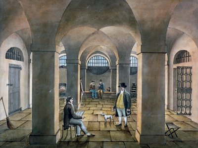 Vista interna della prigione di Horsemonger Lane, Union Road, Southwark, Londra da G Yates