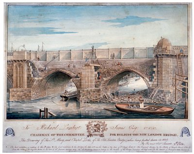 St Mary e Chapel Locks demoliti, London Bridge, 1829 da G Yates
