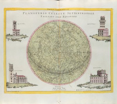 Tavola cosmografica del Planisfero Celeste Settentrionale tagliato all