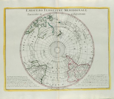 Emisfero meridionale della Terra tagliato all