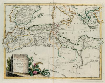 La Costa dei Barbari o I Regni di Marocco, Fez, Algeria, Tunisia e Tripoli con i paesi circostanti, incisione di G. Zuliani tratta dal Tomo IV del "Novissimo Atlante" pubblicato a Venezia nel 1784 da Antonio Zatta, Collezione Privata da G. Zuliani