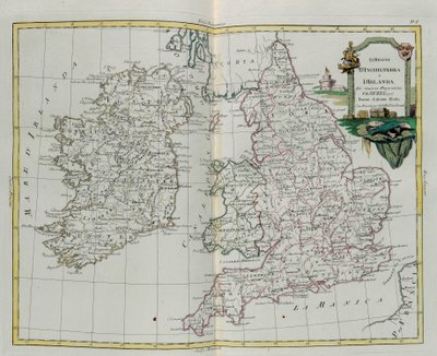 I Regni di Inghilterra e Irlanda, incisione di G. Zuliani tratta dal Tomo I del Nuovissimo Atlante pubblicato a Venezia nel 1776 da Antonio Zatta, Collezione Privata da G. Zuliani