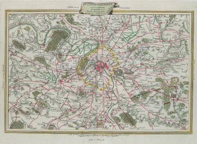 La pianta di Parigi, Le Governanze di Francia e Orleans, incisione di G. Zuliani tratta dal Tomo I del Nuovissimo Atlante pubblicato a Venezia nel 1776 da Antonio Zatta, Collezione Privata da G. Zuliani