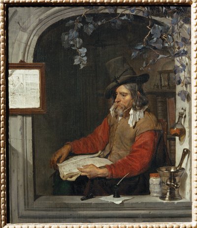 Il farmacista, noto anche come ... da Gabriel (attr. to) Metsu