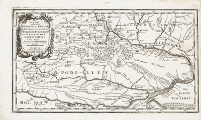 Mappa che mostra sia Poltava che Bender da Gabriel Bodenehr the Elder