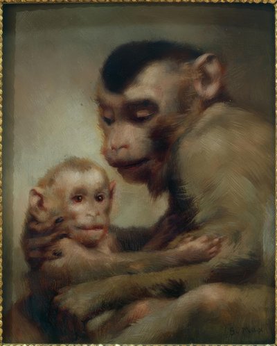 Madre con bambino (Scimmie) da Gabriel Cornelius Ritter von Max