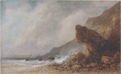 Costa rocciosa in una tempesta da Gabriel Hippolyte Lebas