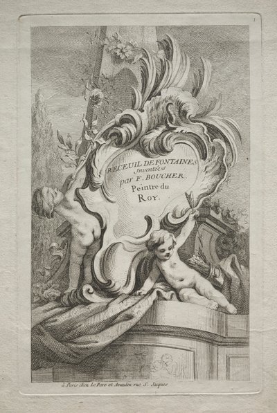 Libro delle Fontane: No. 1, Pagina del Titolo da Gabriel Huquier