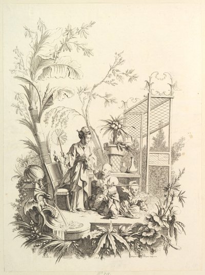 Chinoiserie con figure in un paesaggio, XVIII secolo da Gabriel Huquier