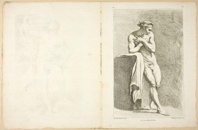 Figura (recto e verso), dal Premier livre de figures d’Academies gravées en Partie par les Professeurs de l’Académie Royale da Gabriel Huquier