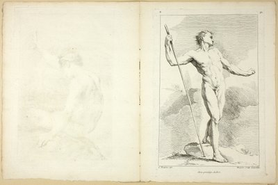 Figura (recto e verso), dal Seconde livre de figures d’Academies gravées en Partie par les Professeurs de l’Académie Royale da Gabriel Huquier