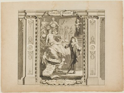 Théatre Italien, frontespizio del Livre de Scenes Comiques da Gabriel Huquier