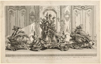 Opere di Juste-Aurèle Meissonier: Progetto scultoreo in argento per un grande centrotavola da Gabriel Huquier