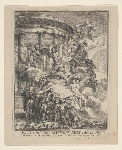 Allegoria dei matrimoni fatti dalla città di Parigi alla nascita del Duca di Borgogna da Gabriel Jacques de Saint Aubin