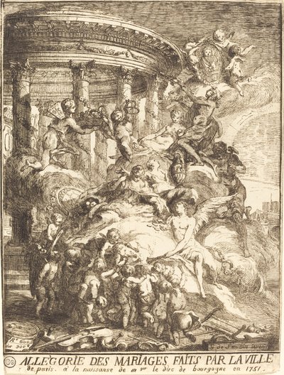 Allegoria dei matrimoni fatti dalla città di Parigi alla nascita del Duca di Borgogna da Gabriel Jacques de Saint Aubin