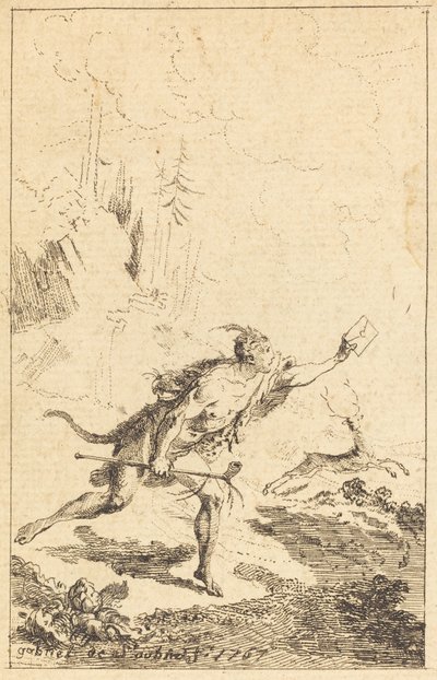 Inviato a M. de Saint-Denis da M. de Belle-Isle, prigioniero [sinistra] da Gabriel Jacques de Saint Aubin